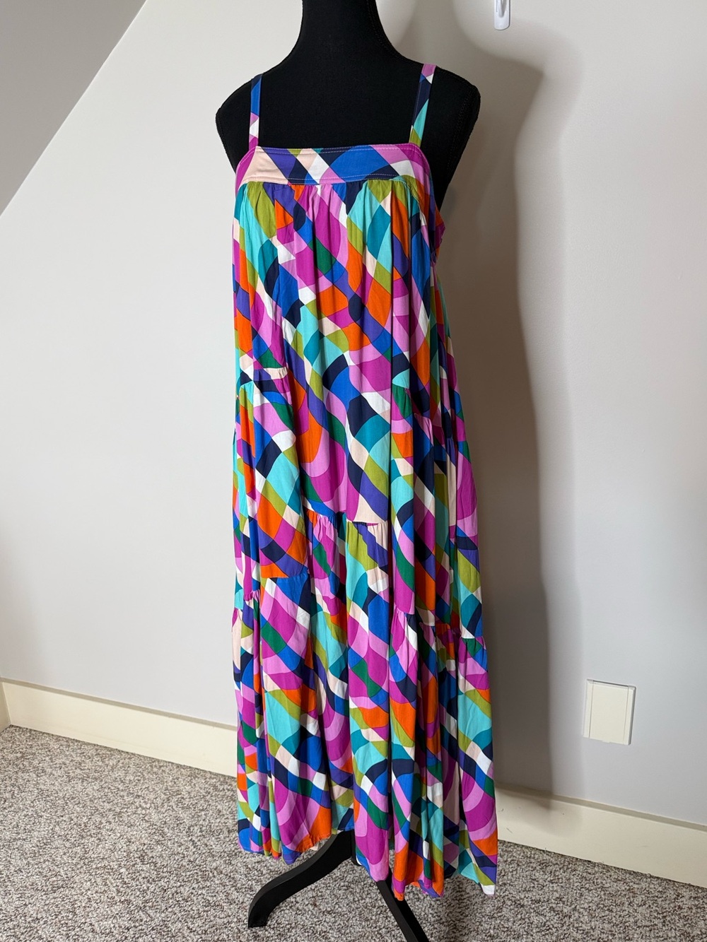 ABEL THE LABEL ANTHROPOLOGIE Oversized Trapeze Baby Doll Maxi Dress Size Medium - Picture 4 of 12